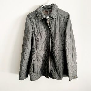 LL Bean Quilted Women's Riding Jacket SZ M Deep Olive